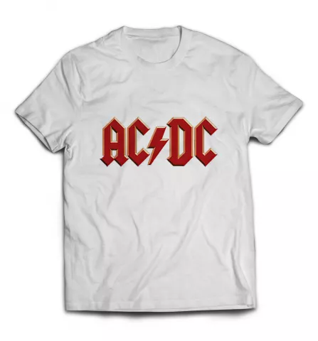 Футболка белая -  AC/DC лого