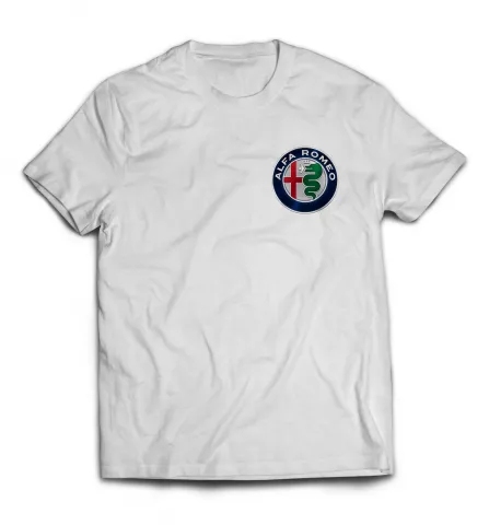 Белая футболка - Альфа Ромео лого
