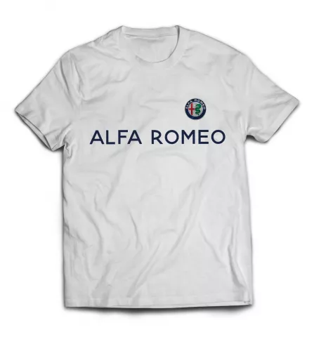 Футболка белая - принт Alfa Romeo 
