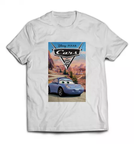 Белая футболка - Cars 2 принт
