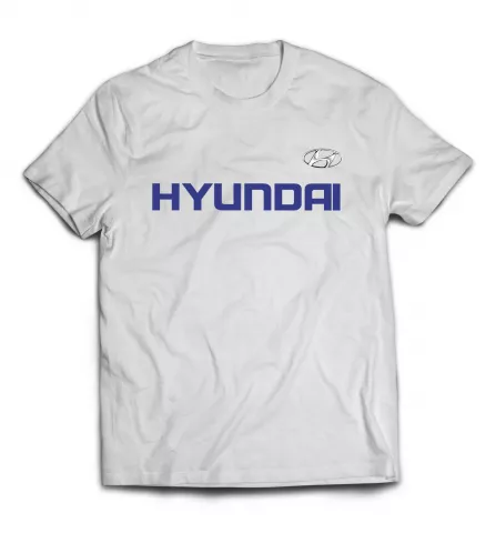 Белая футболка - Hyundai принт