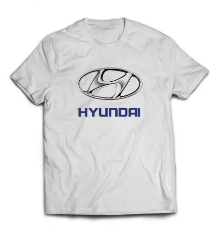 Белая футболка - Hyundai лого