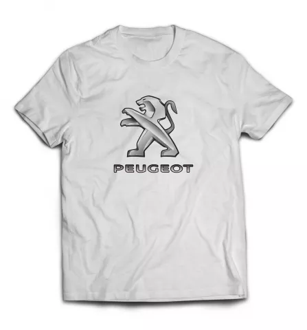Белая футболка - Peugeot лого