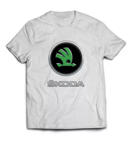 Белая футболка - Skoda лого