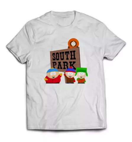 Белая футболка - South park принт