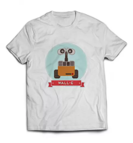 Белая футболка - WALL-E принт