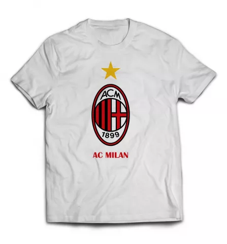 Белая футболка - AC Milan лого