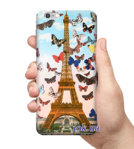 Чехол для смартфона с принтом - Бабочки и Париж