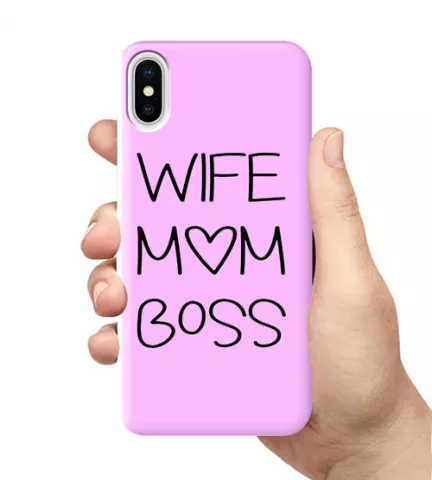 Чехол для смартфона с принтом - Wife Mom Boss