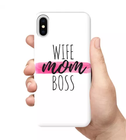 Чехол для смартфона с принтом - Wife-Mom-Boss