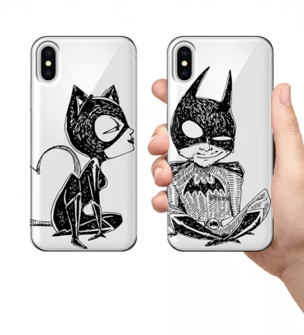 Парные чехлы для смартфонов - Бетмен и Кошка