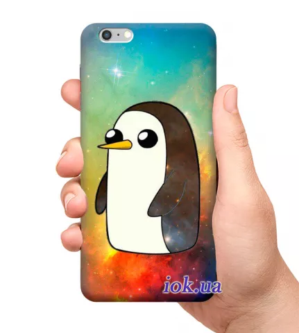 Чехол для смартфона с принтом - Пингвин в космосе
