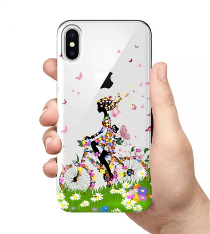 Чехол для смартфона с принтом - Девушка на велосипеде