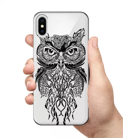 Прозрачный чехол на ваш телефон - Owl / Сова