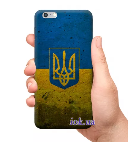Чехол для смартфона с принтом - Тризуб на флаге Украины