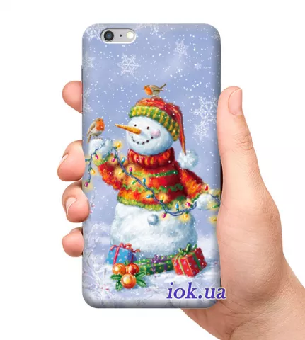 Чехол для смартфона с принтом - Снеговик