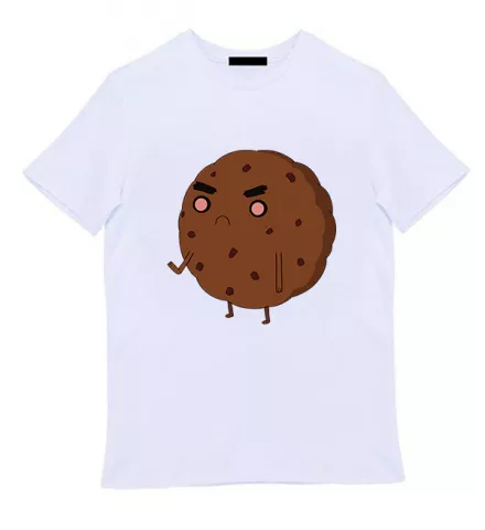 Белая мужская футболка - Злая печенька