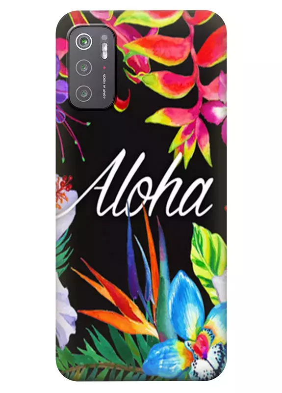 Чехол для Xiaomi Poco M3 Pro с картинкой - Aloha Flowers
