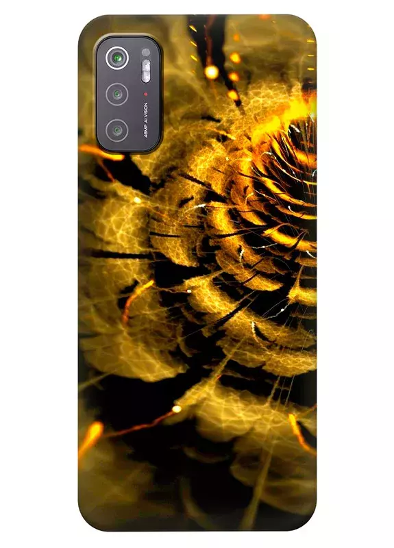 Poco M3 Pro 5G силиконовый чехол с картинкой - Золотой цветок