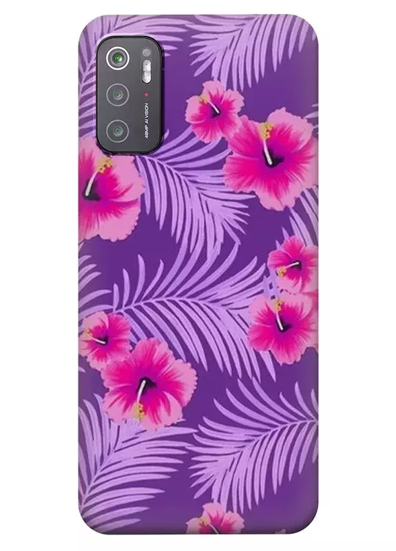 Xiaomi Poco M3 Pro 5G силиконовый чехол с картинкой - Тропические цветочки