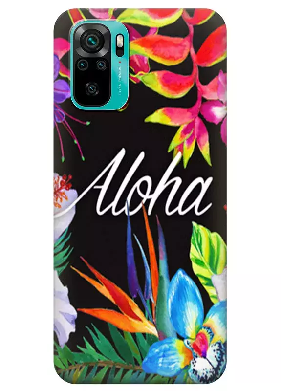 Чехол для Xiaomi Redmi Note 10S с картинкой - Aloha Flowers