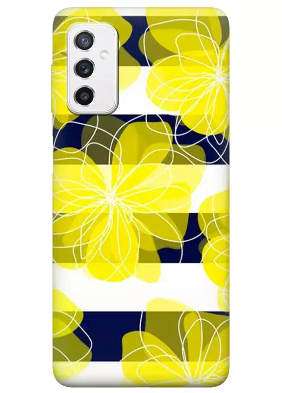 Samsung M52 силиконовый чехол с картинкой - Желтые цветы