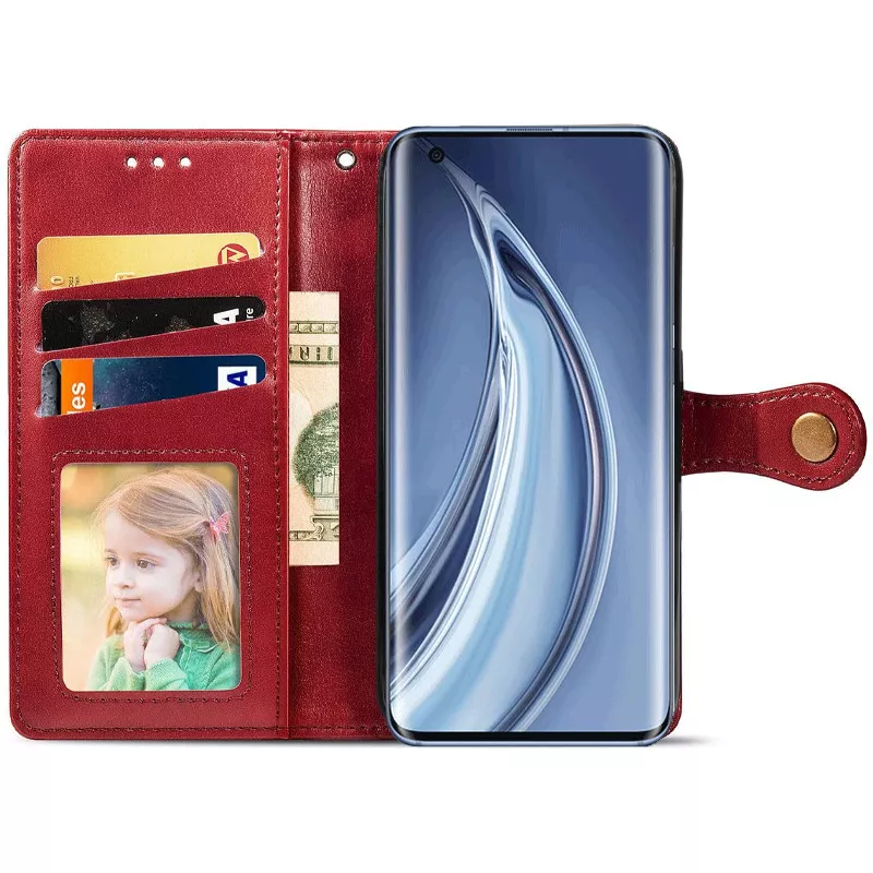 Кожаный чехол книжка GETMAN Gallant (PU) для Xiaomi Mi 10 || Xiaomi Mi 10 Pro, Красный