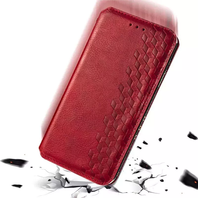 Кожаный чехол книжка GETMAN Cubic (PU) для ZTE Blade v2020, Красный