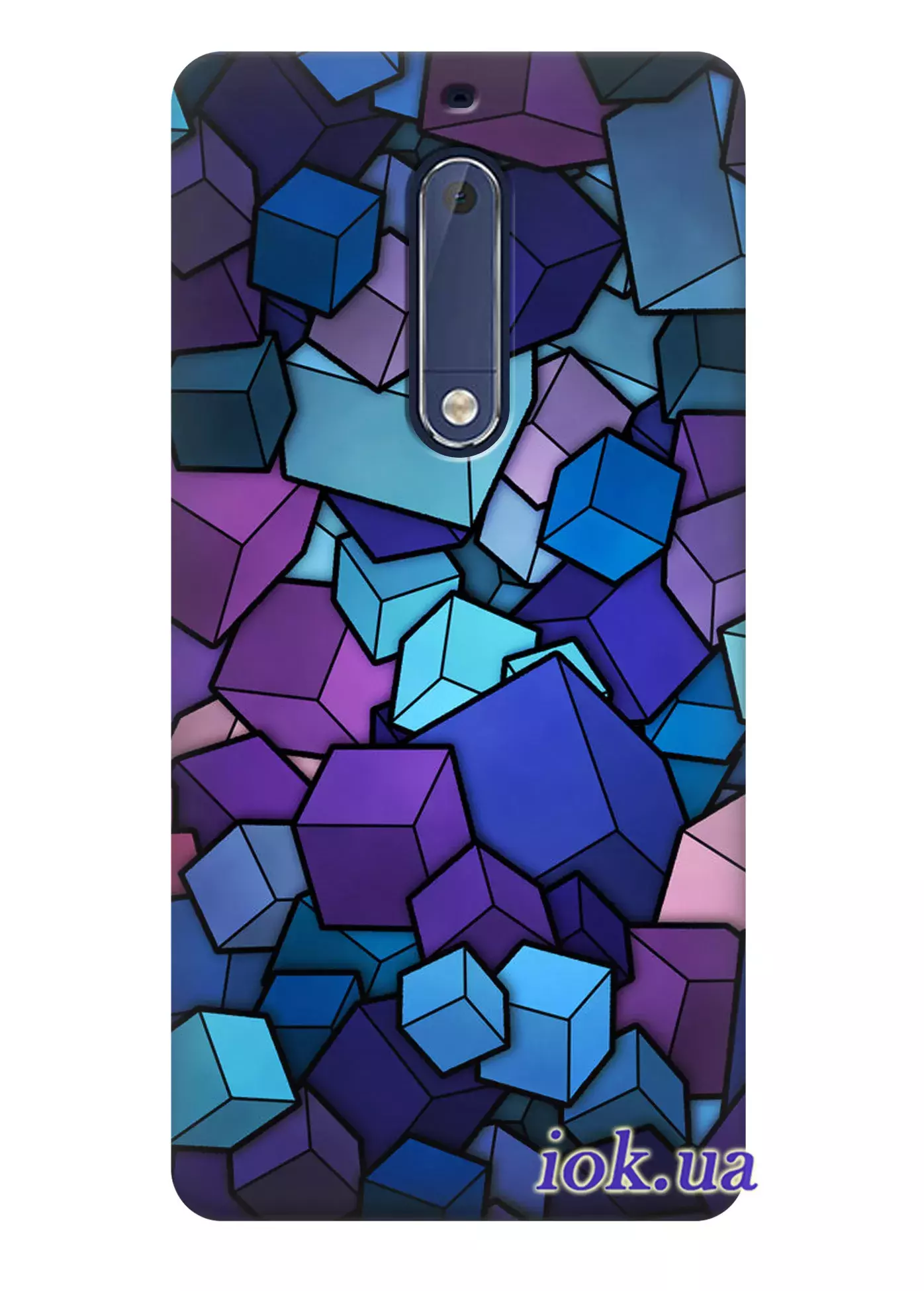 Чехол для Nokia 5 - Фиолетовые кубики