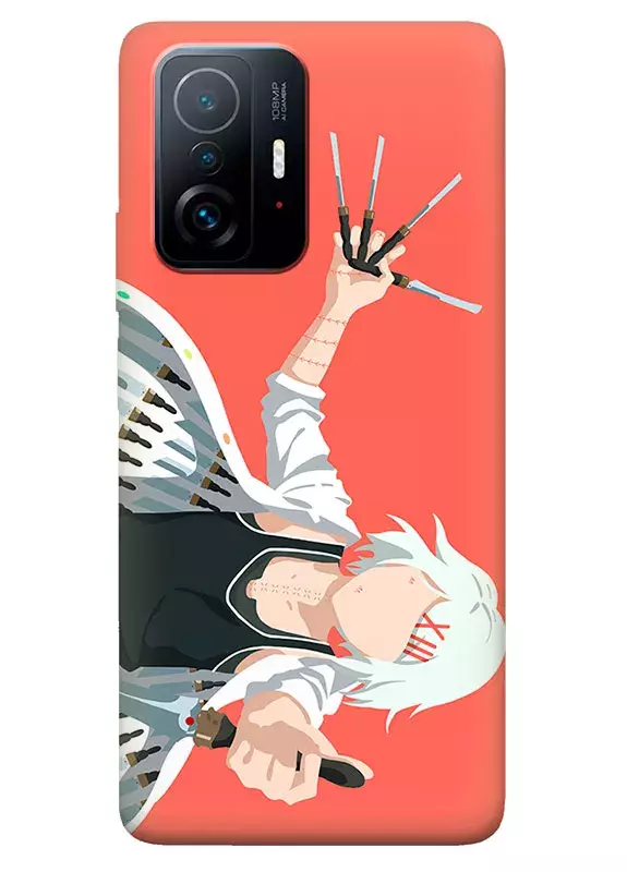 Наладка для Сяоми 11Т Про из силикона - Токийский гуль Tokyo Ghoul Juuzou Cute защищается вектор-арт оранжевый чехол
