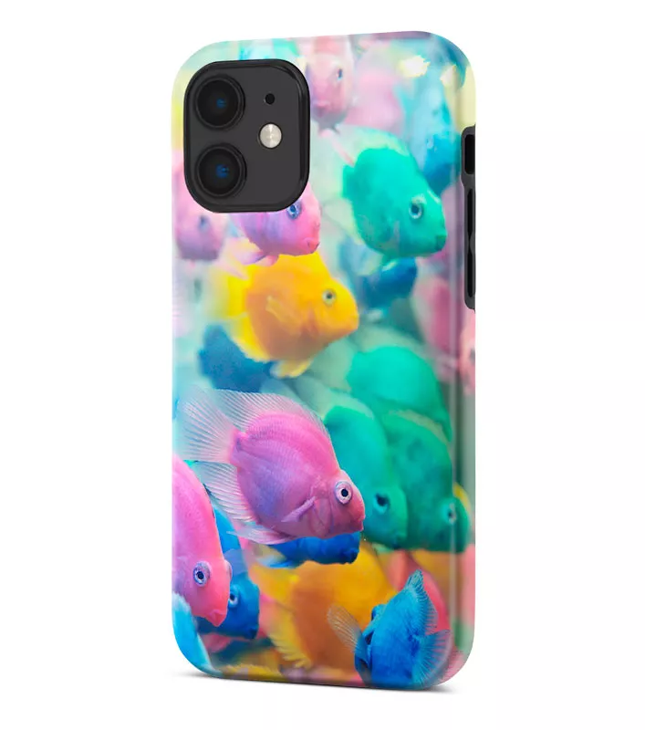 Apple iPhone 11 гибридный противоударный чехол с картинкой - Морские рыбки