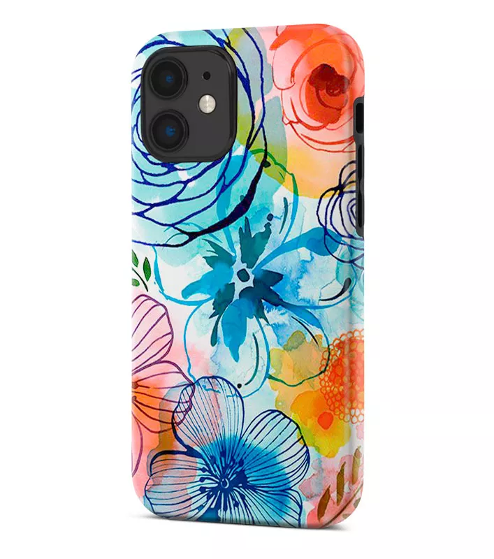 Apple iPhone 11 гибридный противоударный чехол с картинкой - Арт цветы