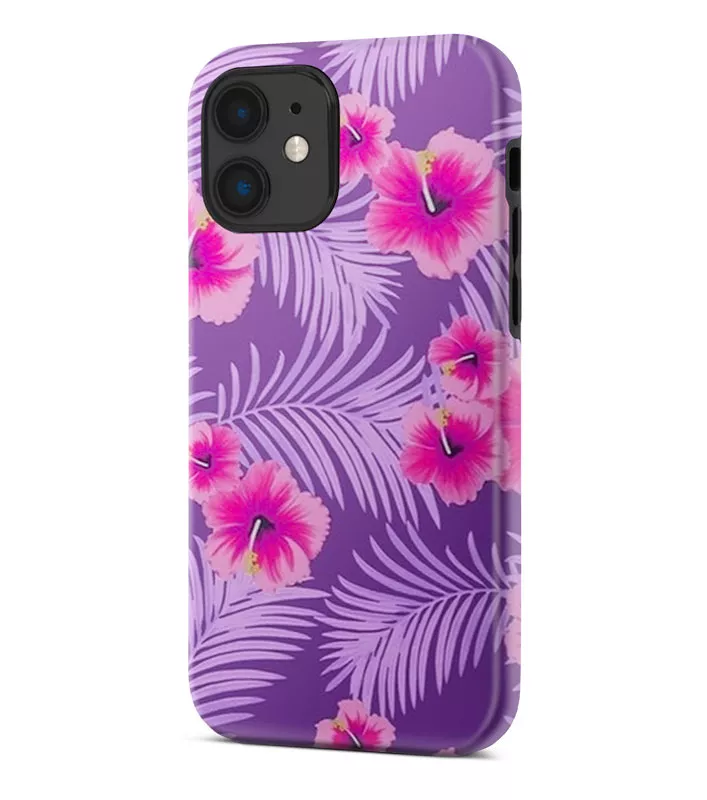Apple iPhone 11 гибридный противоударный чехол с картинкой - Тропические цветочки