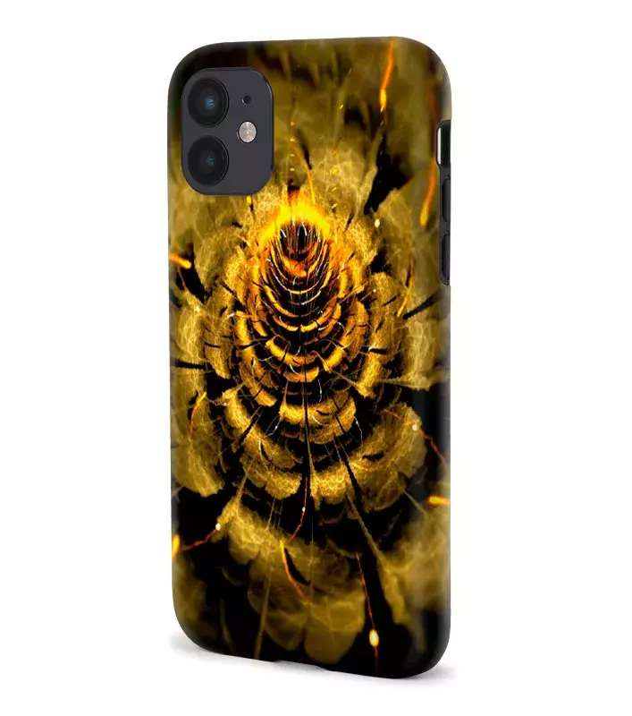 iPhone 12 гибридный противоударный чехол с картинкой - Золотой цветок
