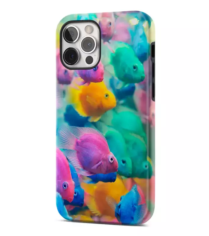 iPhone 12 Pro гибридный противоударный чехол с картинкой - Морские рыбки