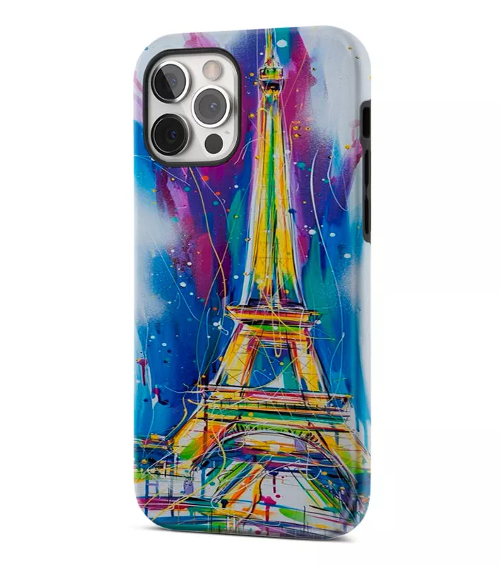 iPhone 12 Pro Max гибридный противоударный чехол с картинкой - Отдых в Париже