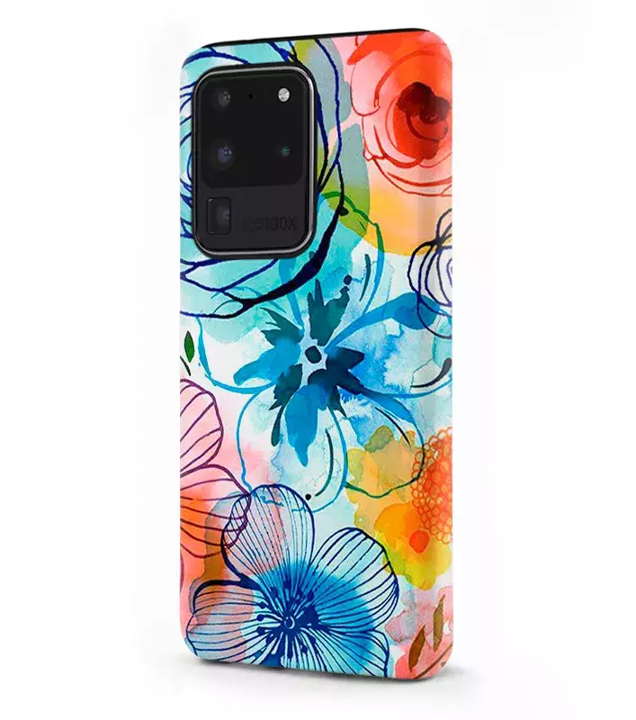 Samsung Galaxy S20 Ultra гибридный противоударный чехол LoooK с картинкой - Арт цветы