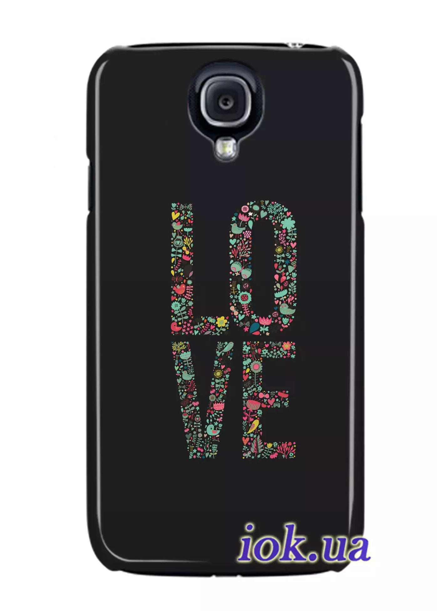 Чехол для Galaxy S4 Black Edition - Цветочная надпись