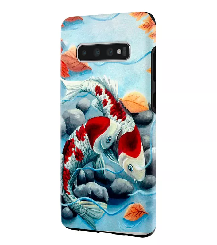 Samsung Galaxy S10 гибридный противоударный чехол LoooK с картинкой - Любовь рыбок