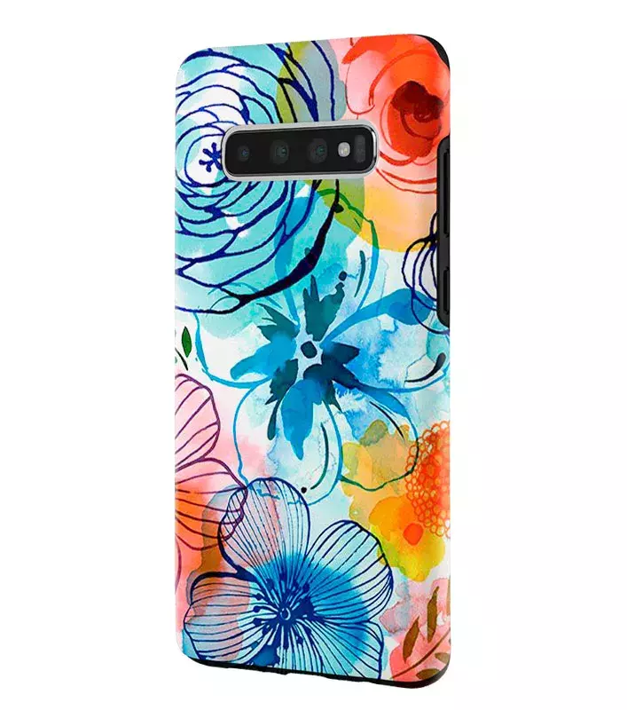 Samsung Galaxy S10 гибридный противоударный чехол LoooK с картинкой - Арт цветы