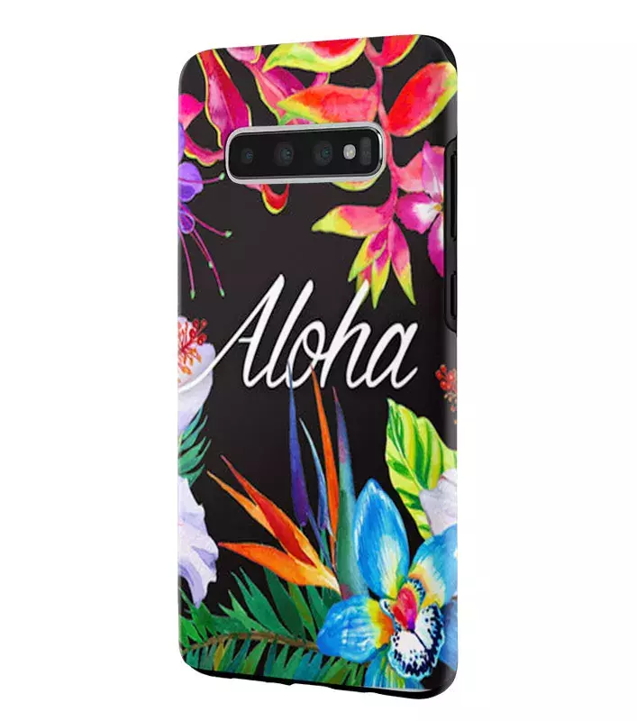 Samsung Galaxy S10 Plus гибридный противоударный чехол LoooK с картинкой - Aloha Flowers