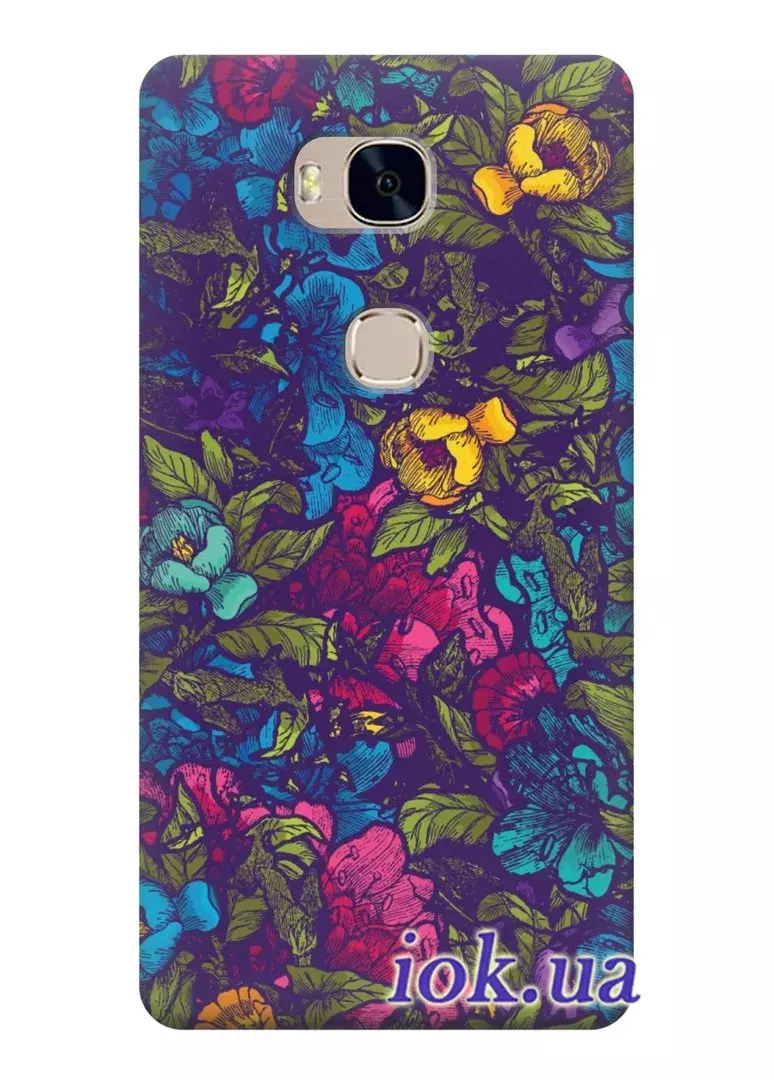 Чехол для Huawei Honor 5X -Тёмные цветы
