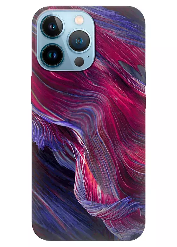 Apple iPhone 13 Pro силиконовый чехол с картинкой - Цветная грива