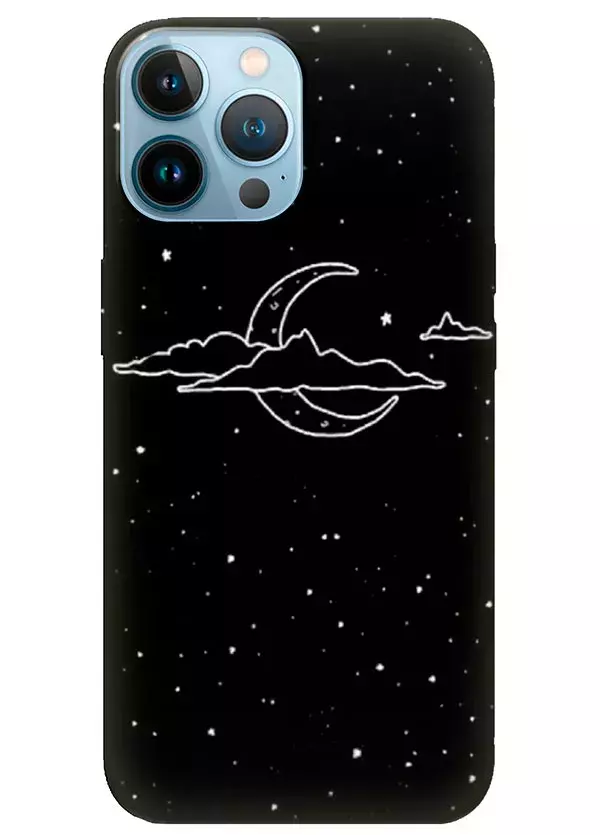 Apple iPhone 13 Pro Max силиконовый чехол с картинкой - Луна