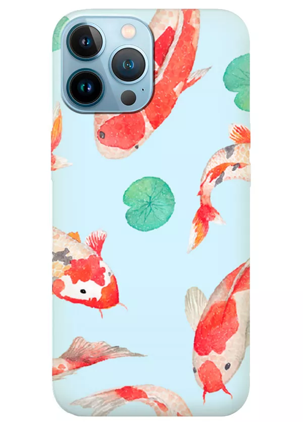 Apple iPhone 13 Pro Max силиконовый чехол с картинкой - Рыбки