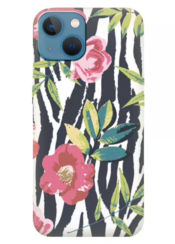 Apple iPhone 13 Mini силиконовый чехол с картинкой - Пастельные цветы