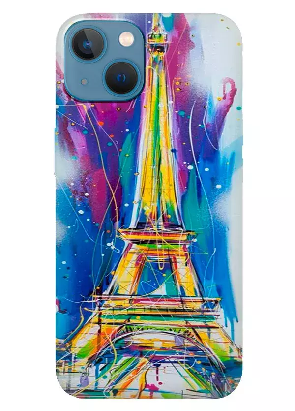 Apple iPhone 13 Mini силиконовый чехол с картинкой - Отдых в Париже