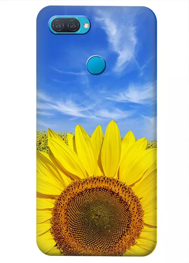 Красочный чехол на Оппо А12 с цветком солнца - Подсолнух
