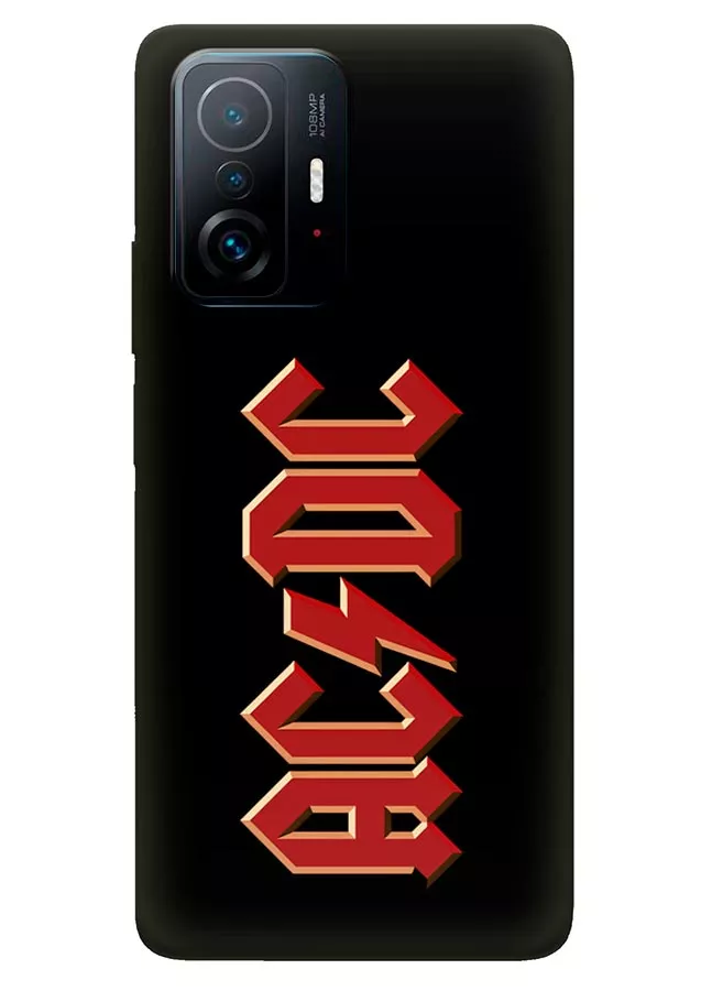 Xiaomi 11T Pro чехол силиконовый - AC/DC лого на черном фоне