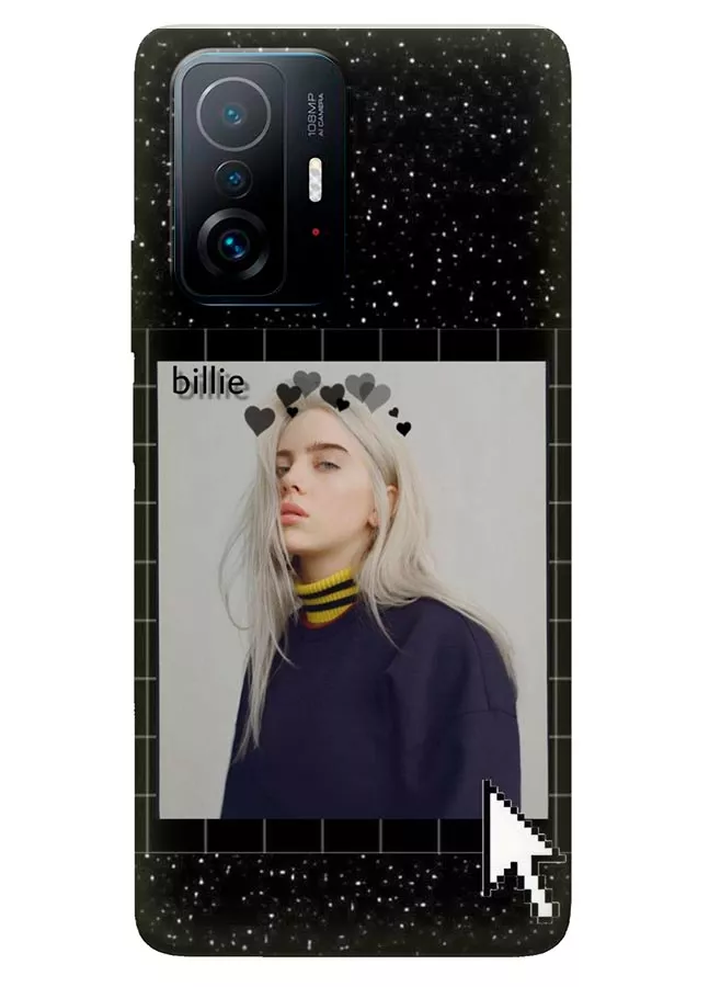 Чехол для Xiaomi 11T Pro из силикона - Билли Айлиш на фоне космоса